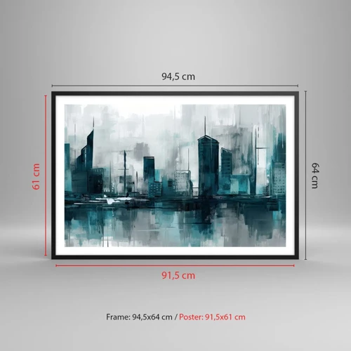 Poster in black frame - City in the Colour of Rain - 91x61 cm