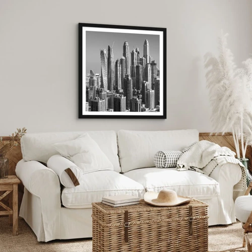 Poster in black frame - City over a Desert - 30x30 cm