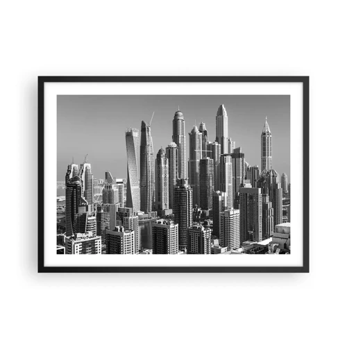 Poster in black frame - City over a Desert - 70x50 cm