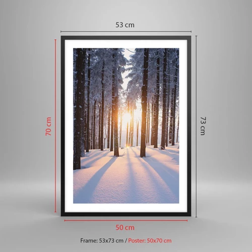 Poster in black frame - Clearly Black on White - 50x70 cm