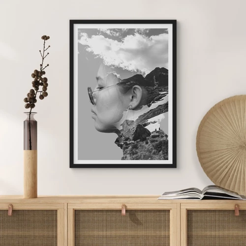 Poster in black frame - Cloudy Portrait - 50x70 cm