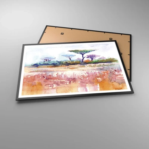 Poster in black frame - Colour of Savannah - 100x70 cm