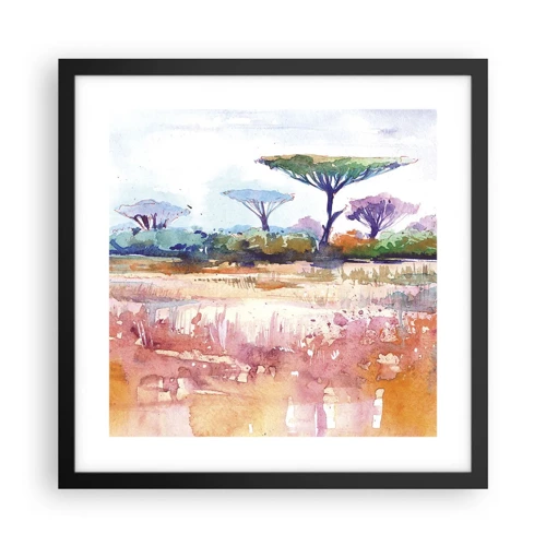 Poster in black frame - Colour of Savannah - 40x40 cm