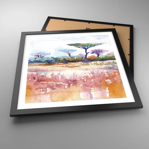 Poster in black frame - Colour of Savannah - 40x40 cm