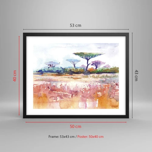 Poster in black frame - Colour of Savannah - 50x40 cm