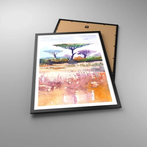 Poster in black frame - Colour of Savannah - 50x70 cm