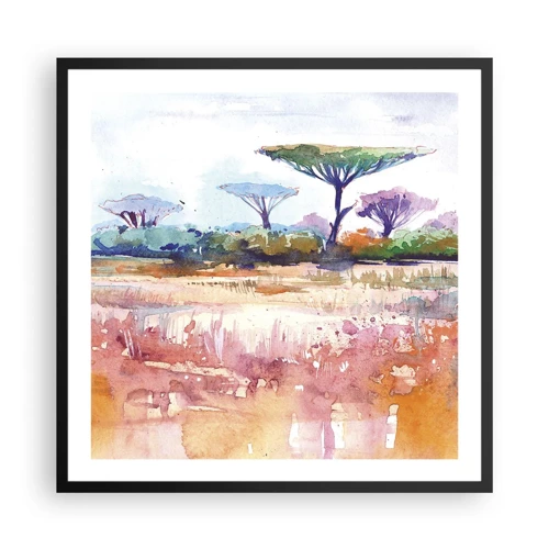 Poster in black frame - Colour of Savannah - 60x60 cm