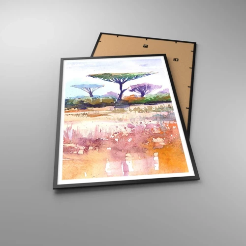 Poster in black frame - Colour of Savannah - 70x100 cm