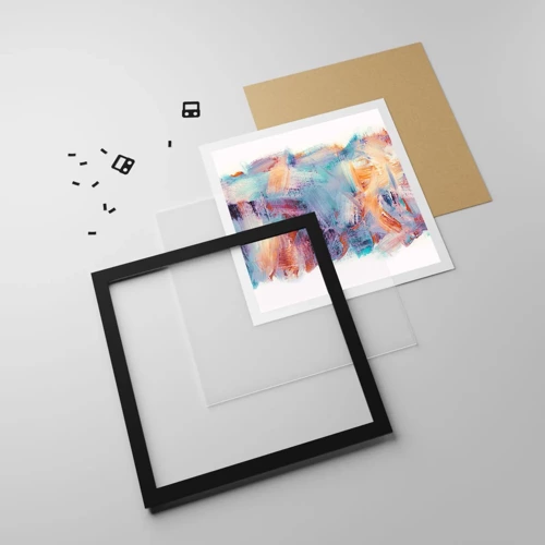 Poster in black frame - Colourful Mess - 30x30 cm