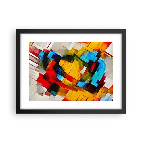 Poster in black frame - Colourful Quilt - 40x30 cm