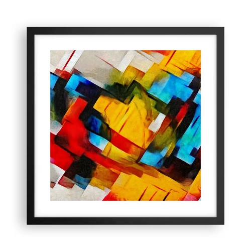 Poster in black frame - Colourful Quilt - 40x40 cm