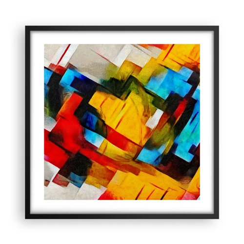 Poster in black frame - Colourful Quilt - 50x50 cm