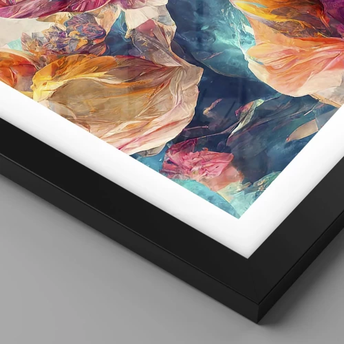 Poster in black frame - Colourful Splendour of a Bouquet - 100x70 cm
