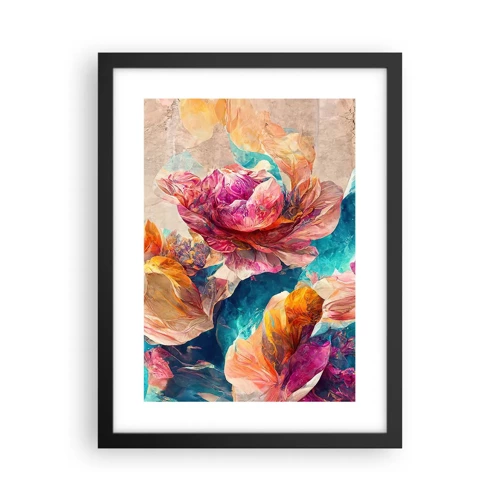 Poster in black frame - Colourful Splendour of a Bouquet - 30x40 cm