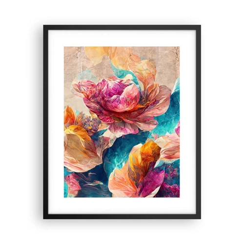 Poster in black frame - Colourful Splendour of a Bouquet - 40x50 cm