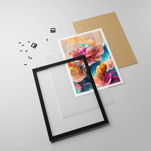 Poster in black frame - Colourful Splendour of a Bouquet - 40x50 cm