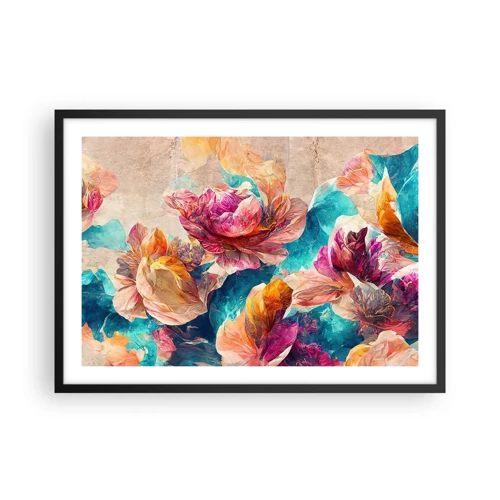 Poster in black frame - Colourful Splendour of a Bouquet - 70x50 cm