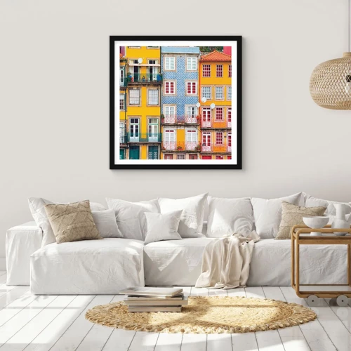 Poster in black frame - Colours of Old Town - 30x30 cm