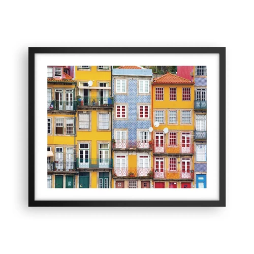 Poster in black frame - Colours of Old Town - 50x40 cm
