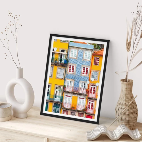 Poster in black frame - Colours of Old Town - 70x100 cm