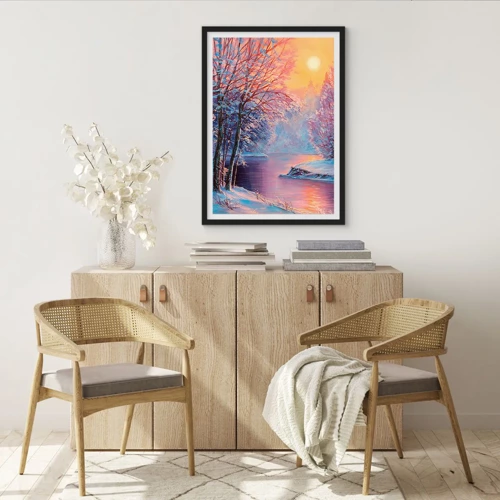 Poster in black frame - Colours of Winter - 50x70 cm