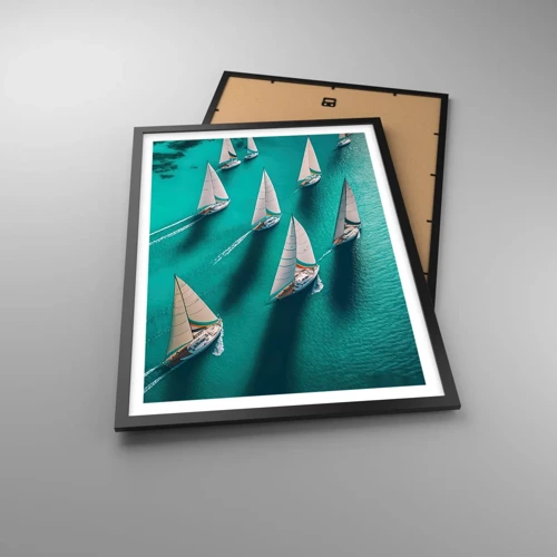 Poster in black frame - Competing with the Wind - 50x70 cm