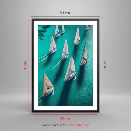 Poster in black frame - Competing with the Wind - 50x70 cm