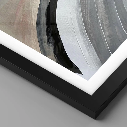 Poster in black frame - Composition: Arc of Black and Grey - 40x40 cm