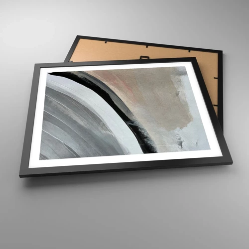 Poster in black frame - Composition: Arc of Black and Grey - 50x40 cm