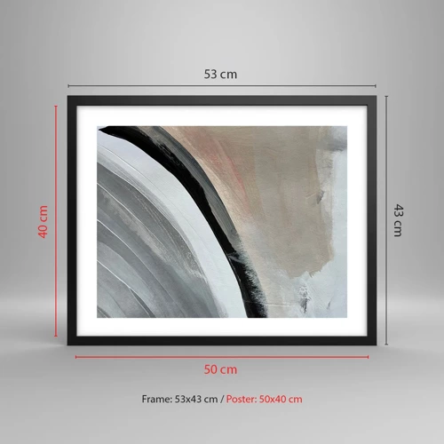 Poster in black frame - Composition: Arc of Black and Grey - 50x40 cm