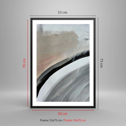 Poster in black frame - Composition: Arc of Black and Grey - 50x70 cm