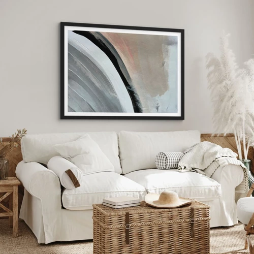 Poster in black frame - Composition: Arc of Black and Grey - 70x50 cm