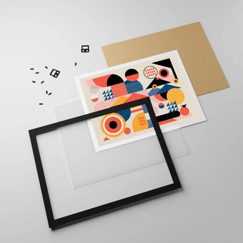 Poster in black frame - Composition: Have Fun - 70x50 cm