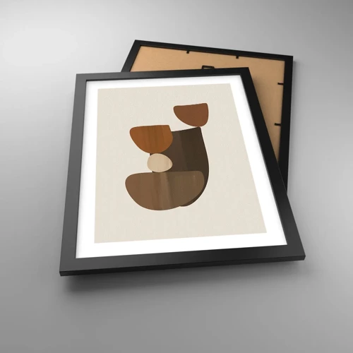 Poster in black frame - Composition in Brown - 30x40 cm