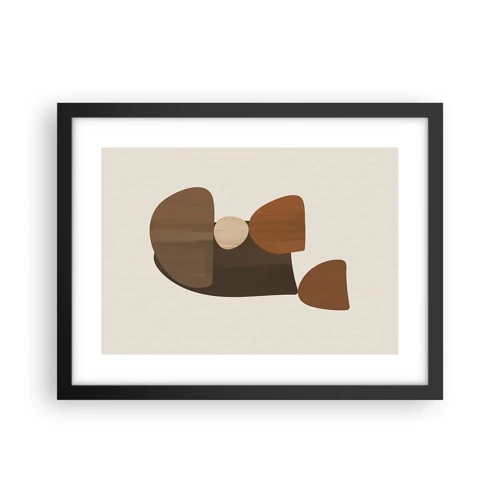Poster in black frame - Composition in Brown - 40x30 cm