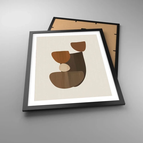 Poster in black frame - Composition in Brown - 40x50 cm