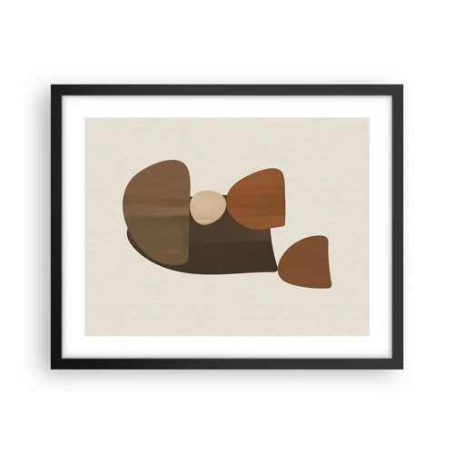 Poster in black frame - Composition in Brown - 50x40 cm