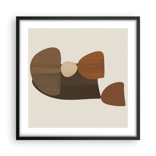 Poster in black frame - Composition in Brown - 50x50 cm