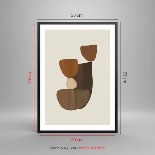 Poster in black frame - Composition in Brown - 50x70 cm