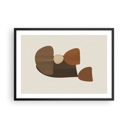 Poster in black frame - Composition in Brown - 70x50 cm