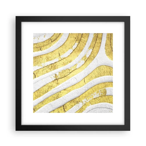 Poster in black frame - Composition in White and Gold - 30x30 cm