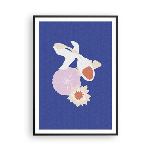 Poster in black frame - Composition of Flowers and Buds - 70x100 cm