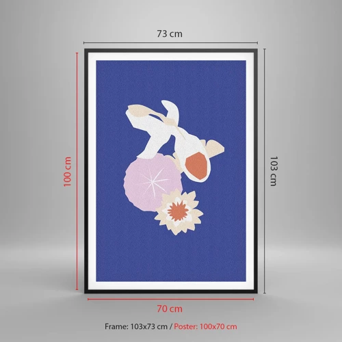 Poster in black frame - Composition of Flowers and Buds - 70x100 cm