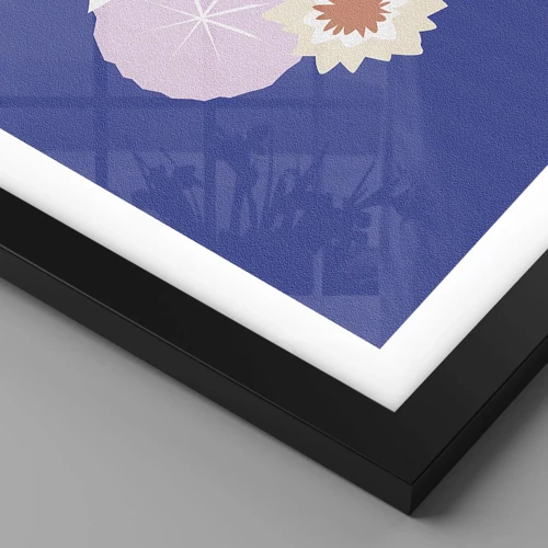 Poster in black frame - Composition of Flowers and Buds - 70x100 cm