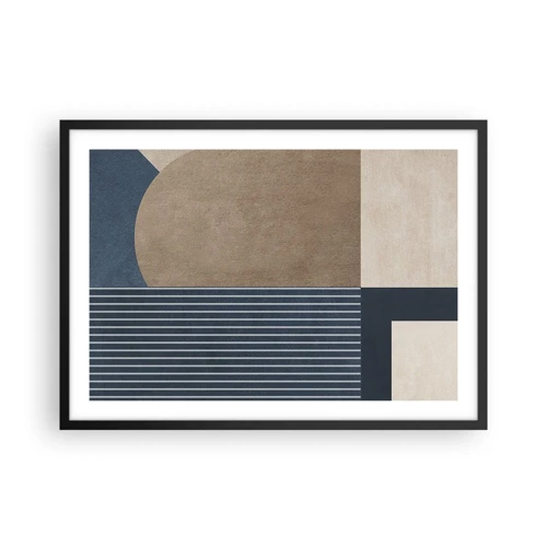 Poster in black frame - Composition of Simplicity and Curvature - 70x50 cm