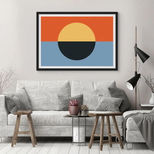 Poster in black frame - Composition of Warm and Cool - 70x50 cm