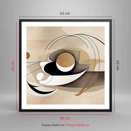 Poster in black frame - Composition -the Heart of Things - 60x60 cm