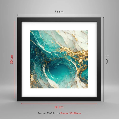 Poster in black frame - Composition with Veins of Gold - 30x30 cm
