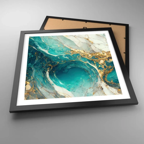 Poster in black frame - Composition with Veins of Gold - 40x40 cm