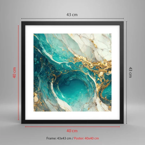 Poster in black frame - Composition with Veins of Gold - 40x40 cm